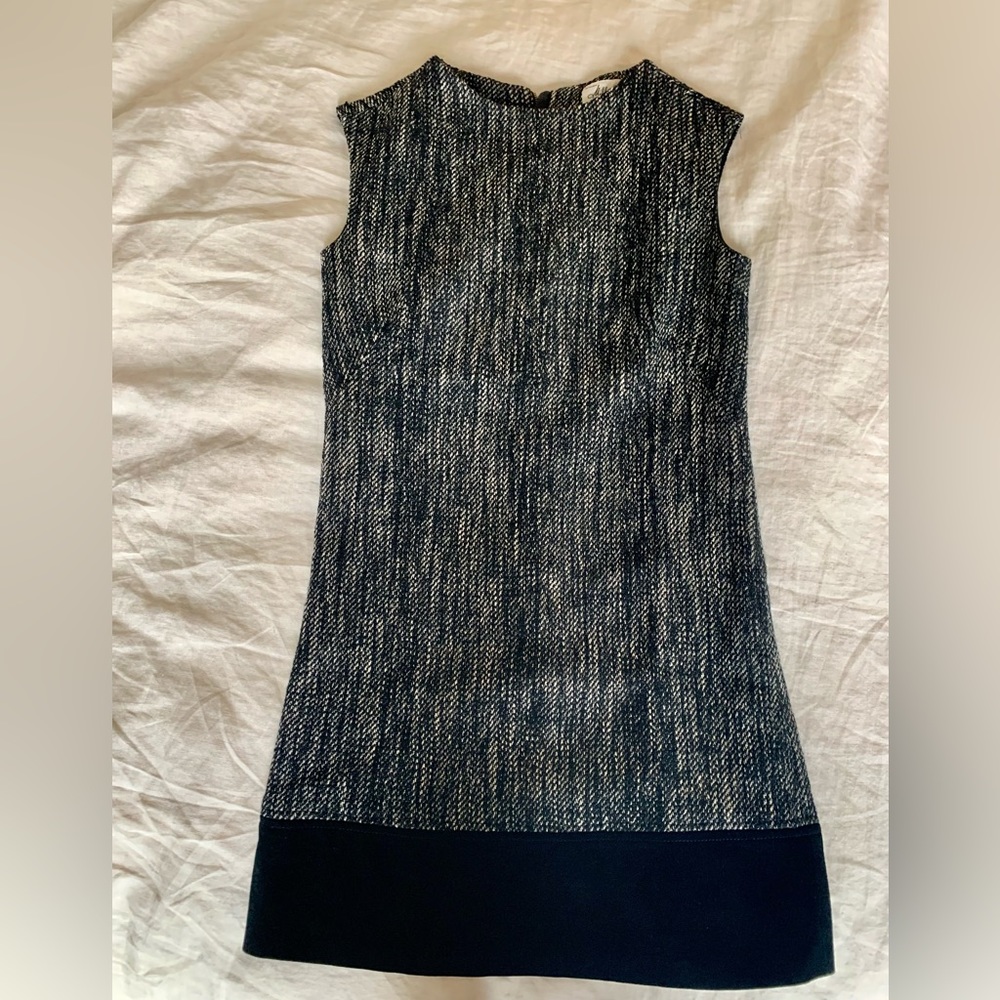 Milly Size 2 Jumper dress - Gingham houndstooth fabric with suede trim at bottom